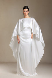 Winmy Shawl Backless Slimming fish tail maxi dress